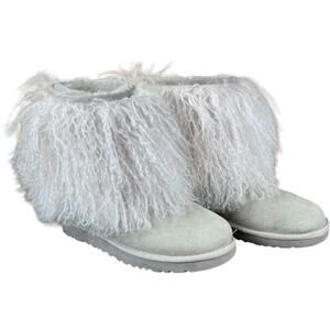 Ugg Womens Size 7 White Mongolian Sheepskin Fur Boots